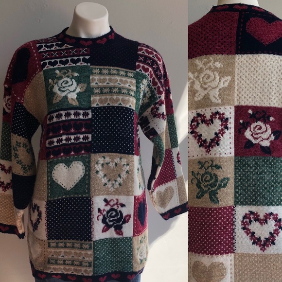 Vintage Sweaters - 4/$20- 90s Vintage, Chunky Tunic Grandma Sweater